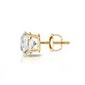 4 Ct Created Diamond Round Stud Earrings In 950 Platinum - Screw Backs, D Color, VVS1