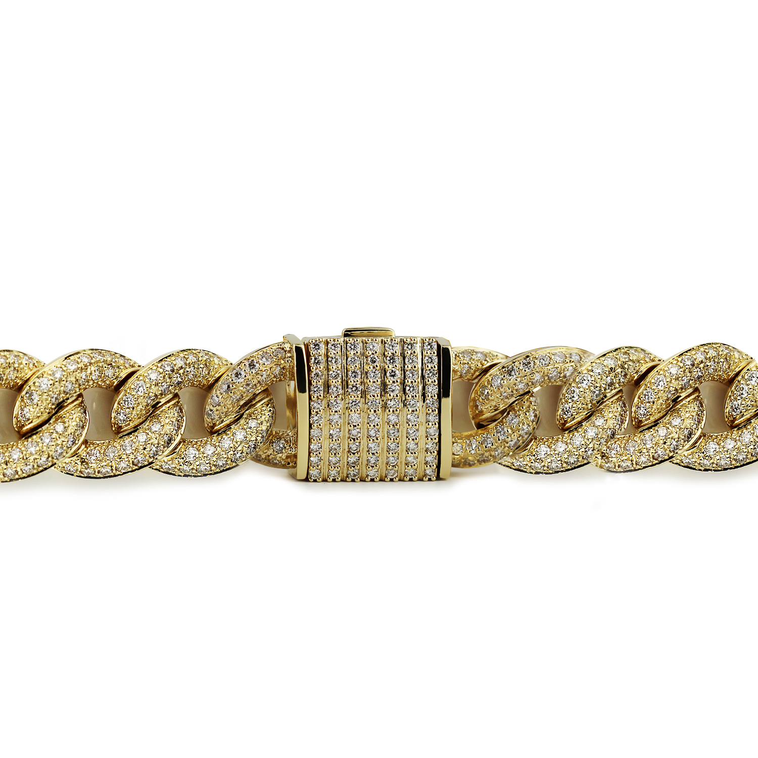 Men's Cuban Link Diamond Bracelet 12.50 cttw (9-inch) - DiamondStuds.com
