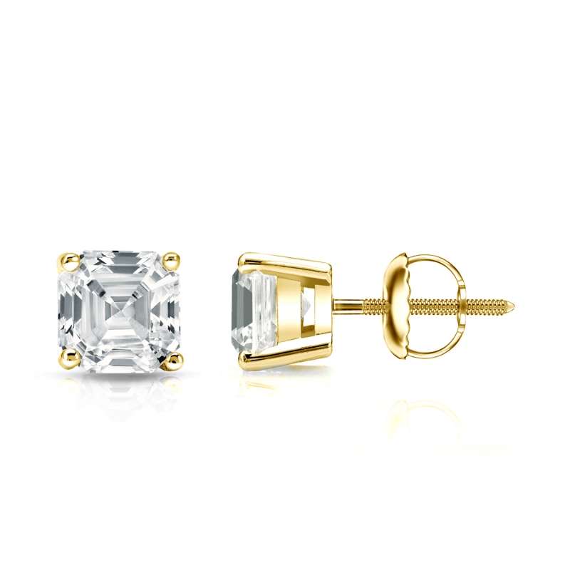 Natural Diamond Stud Earrings Asscher 1.50 ct. tw. (G-H, VS2) 14k ...