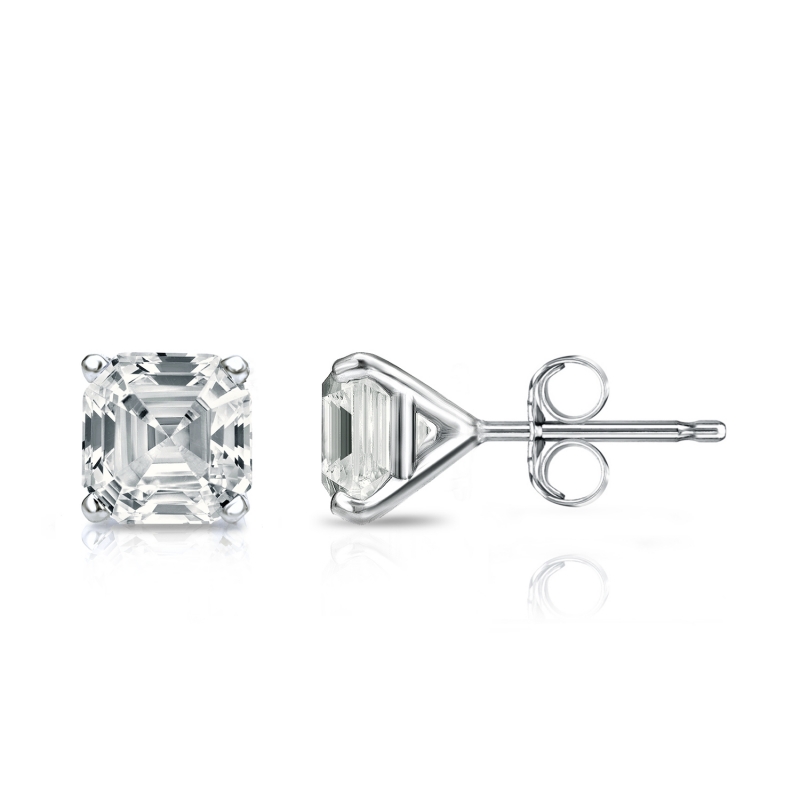 Natural Diamond Stud Earrings Asscher 1.50 ct. tw. (G-H, VS1-VS2 ...