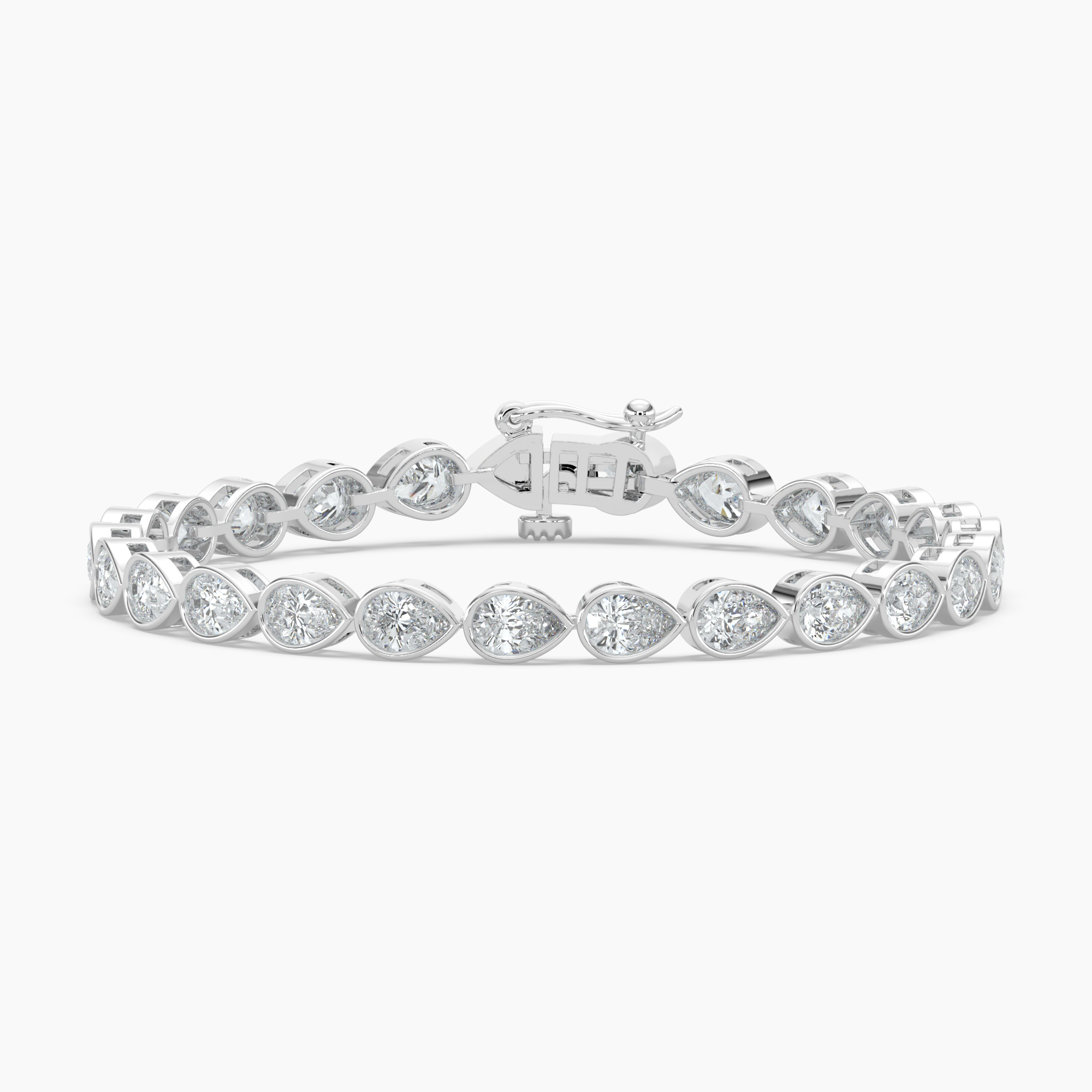 Lab pear Diamond Tennis bracelet 3.97ct in Platinum