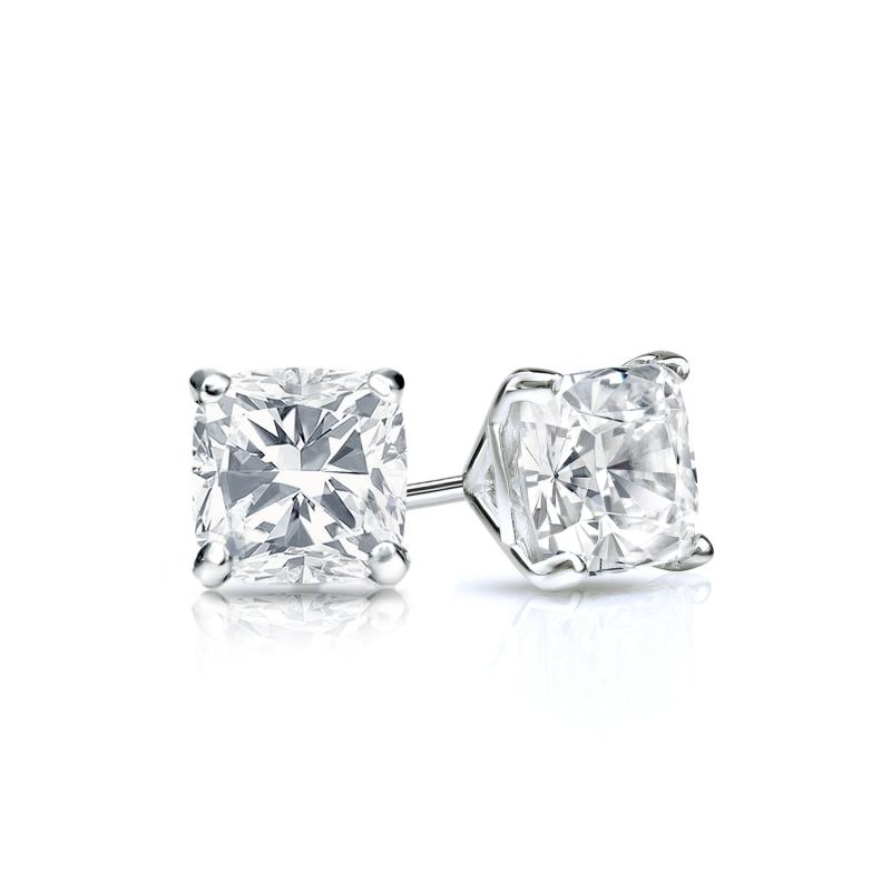 cushion diamond studs