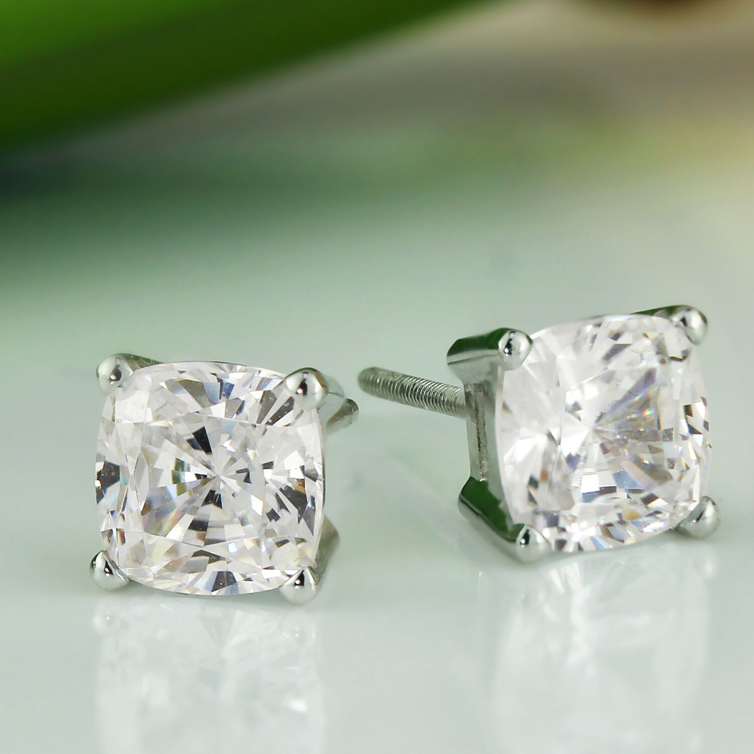 Natural Diamond Stud Earrings Cushion 3.00 ct. tw. (GH, VS1VS2) 14k