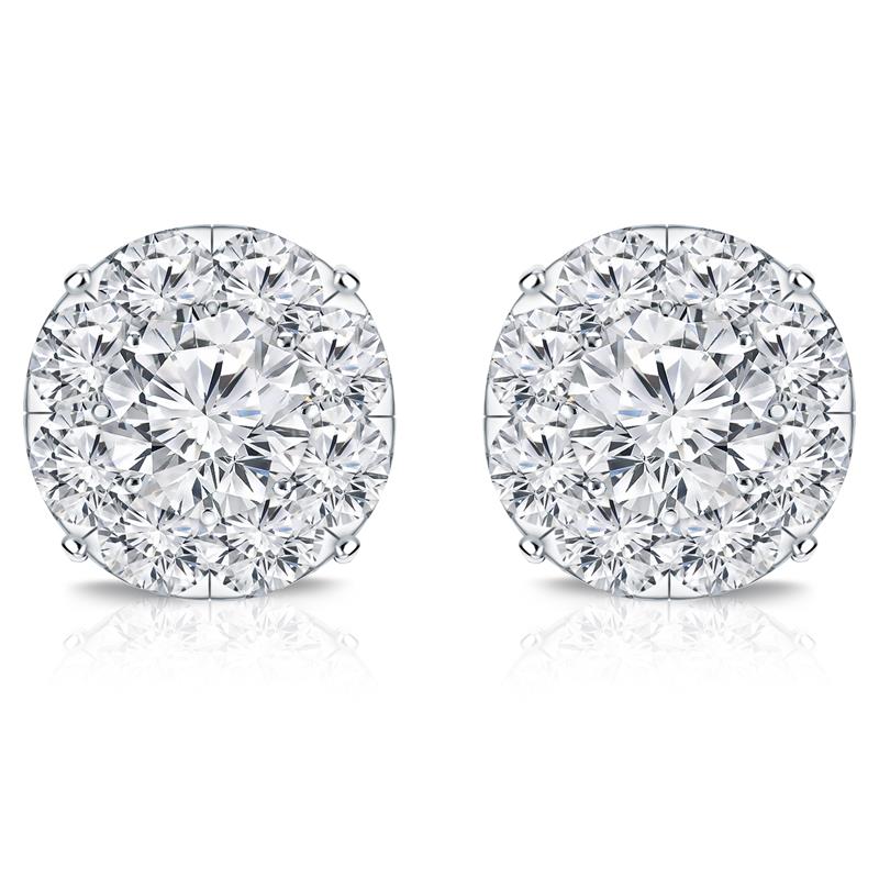 Prong-Set Diamond Cluster Earrings from Diamond Studs