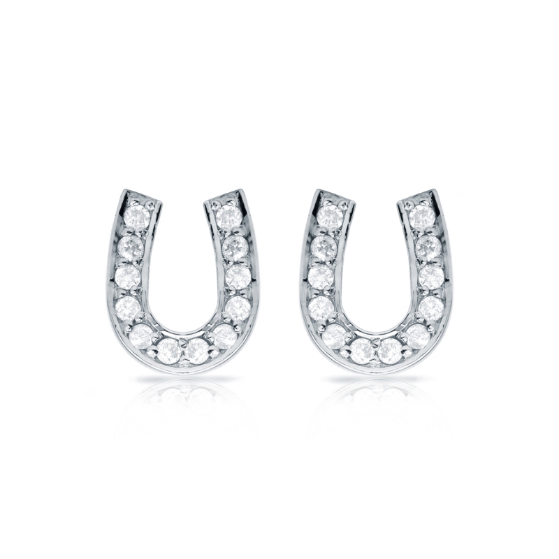 horseshoe shaped diamond earrings