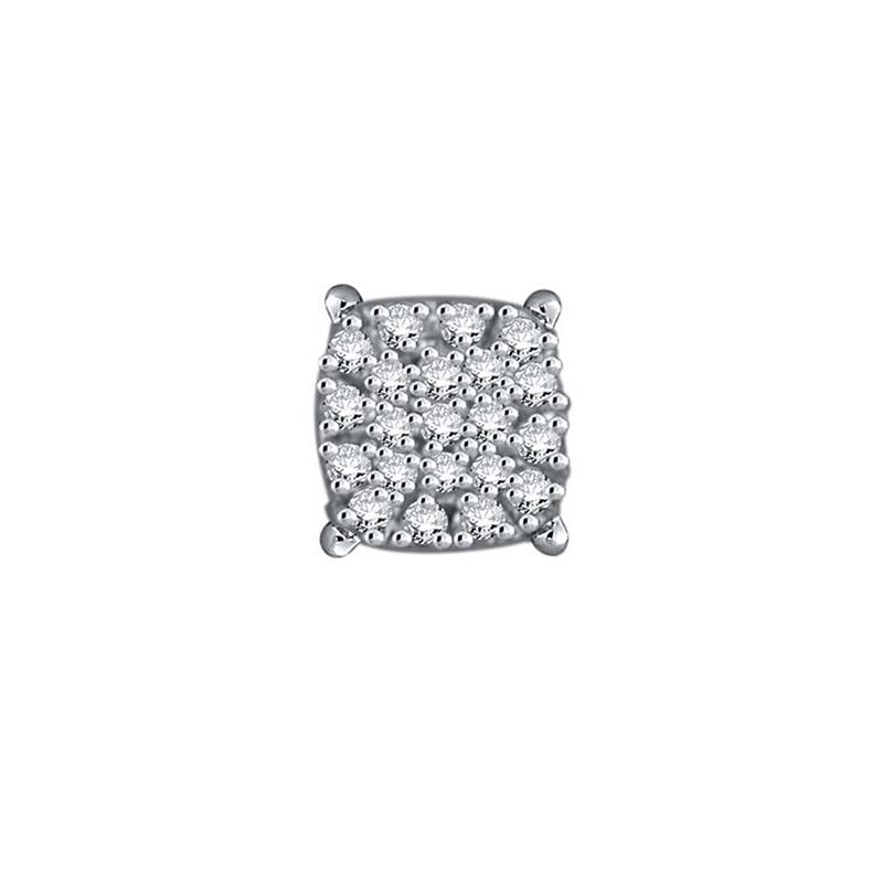 Certified 10k White Gold Round Cut White SINGLE Diamond Earring 0.08 ct ...