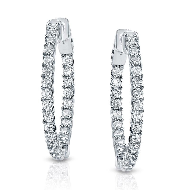 medium diamond hoop earrings