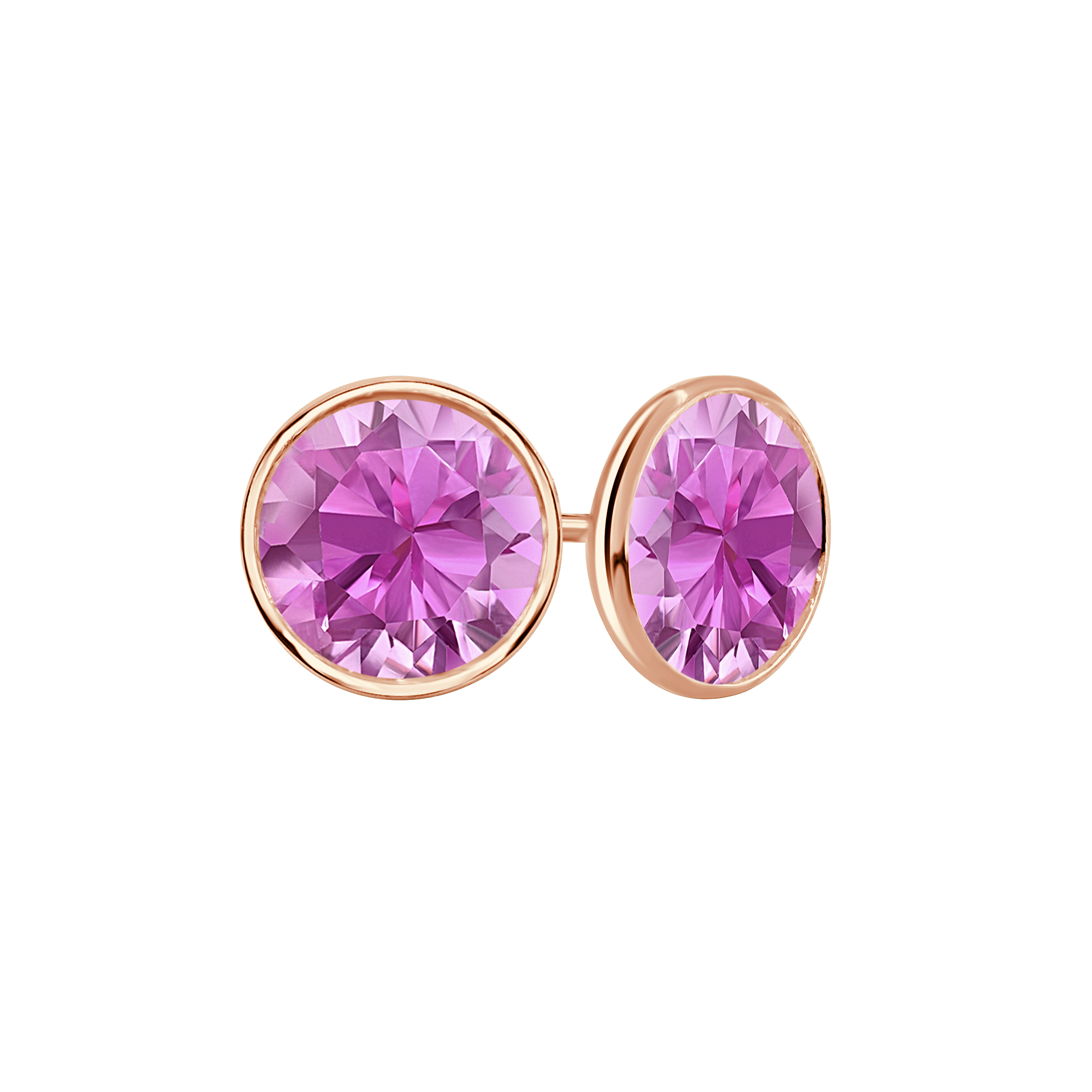 Georgie Stud Earrings in Pink Pink stud gemstone earrings display picture 1