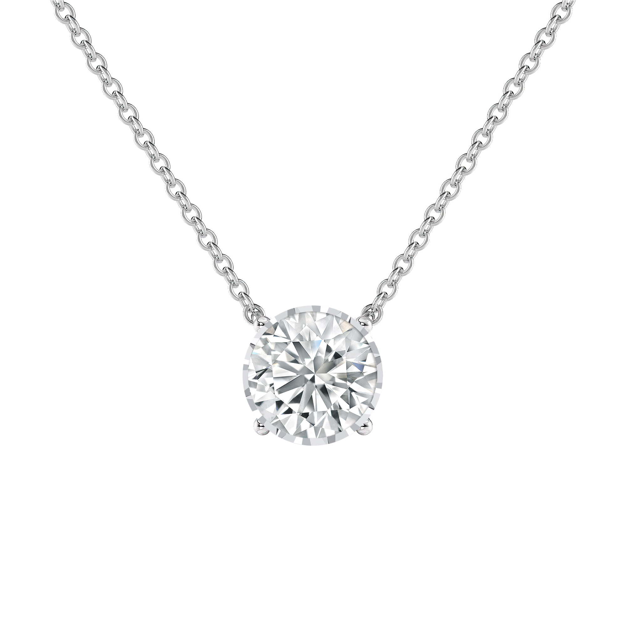 Lab Grown Diamond Solitaire Floating Pendant Round 1/10 ct. tw