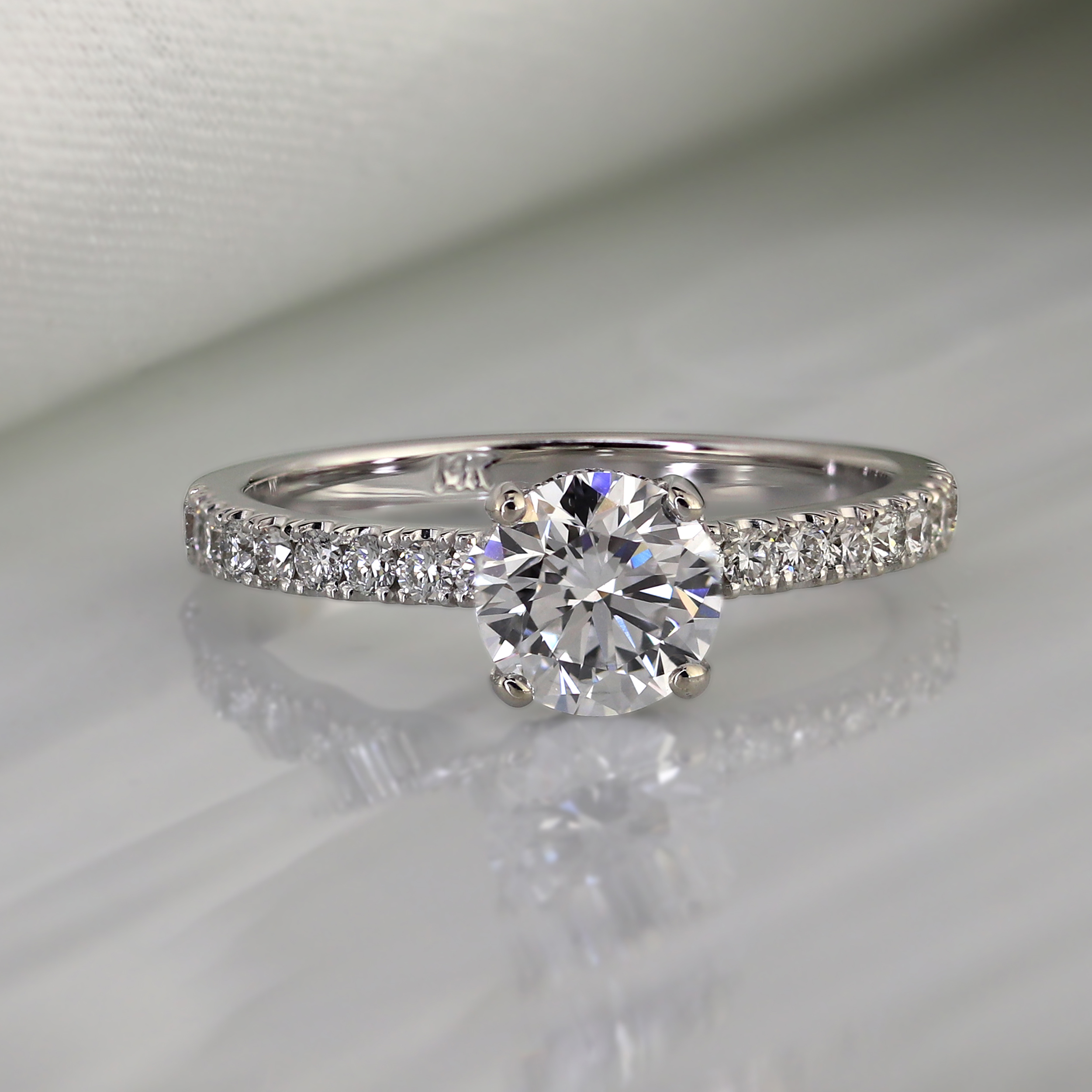 IGI Certified Lab Grown Diamond Hidden Halo Engagement Ring Round 1.00 ...