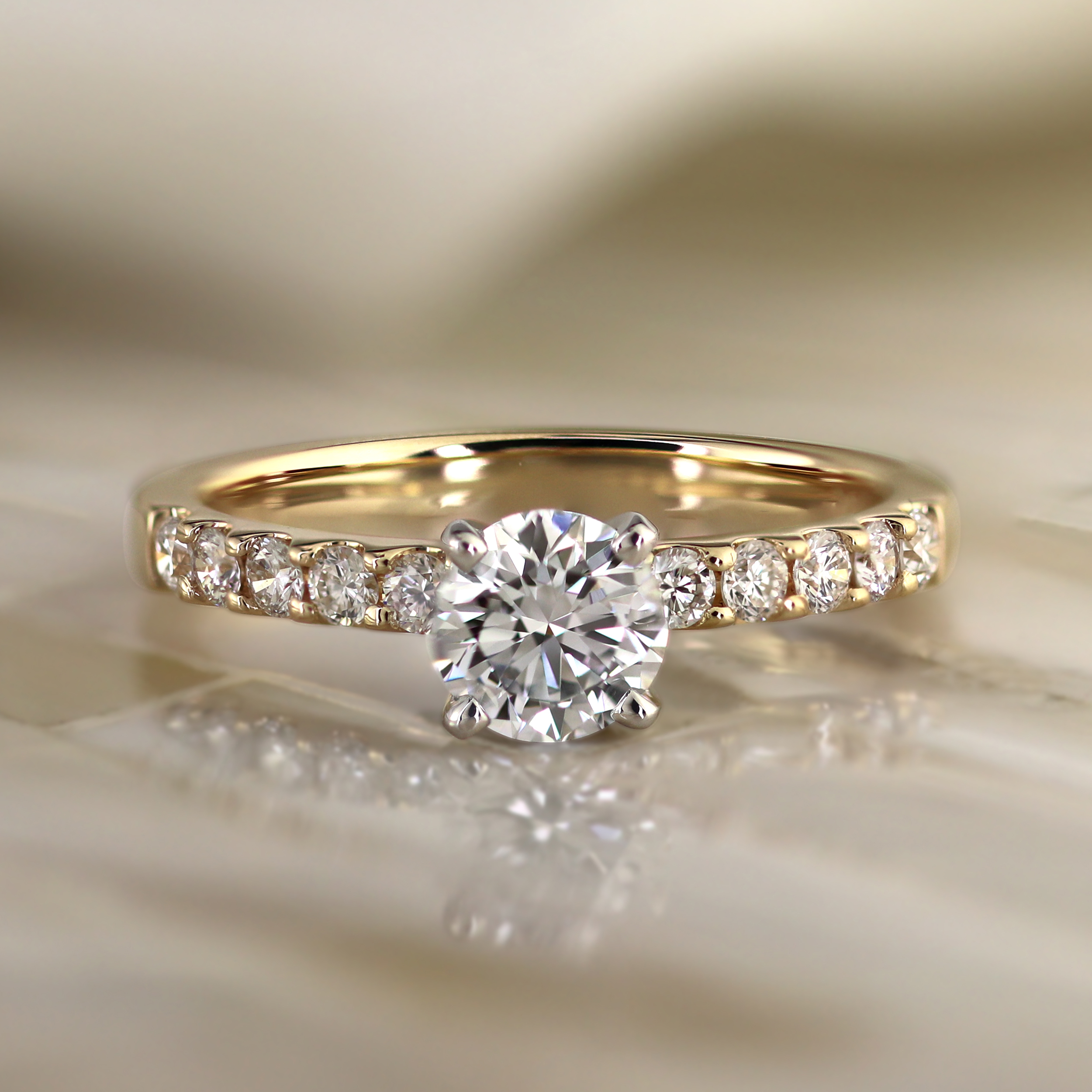 IGI Certified Lab Grown Diamond Hidden Halo Engagement Ring Round 1.00 ...