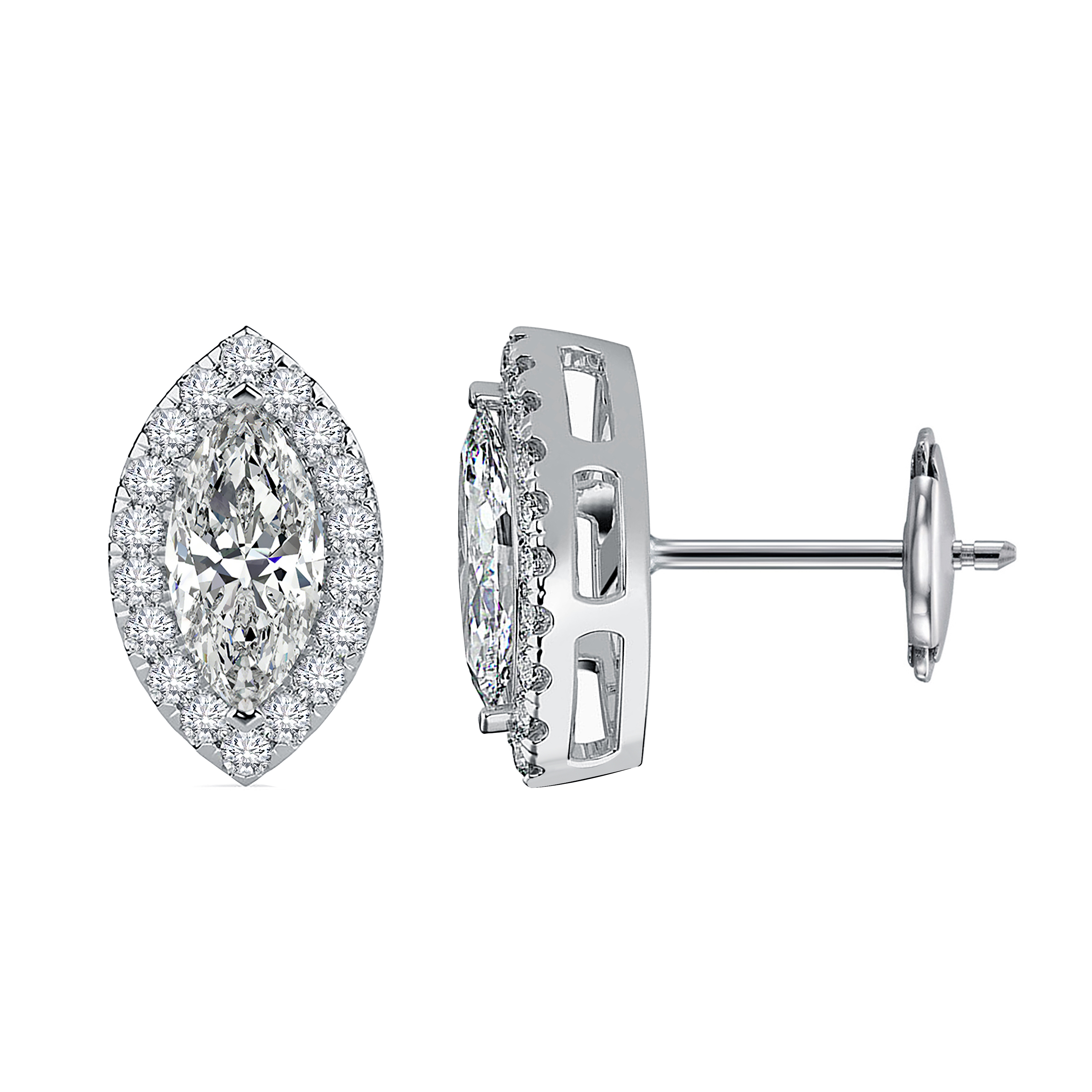 Natural Diamond Stud Earrings Marquise 3.00 ct. tw. (GH, VS1VS2