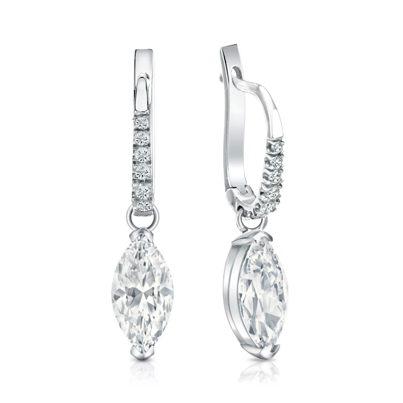 Natural Diamond Dangle Stud Earrings Marquise 2.00 ct. tw. (I-J, I1-I2 ...