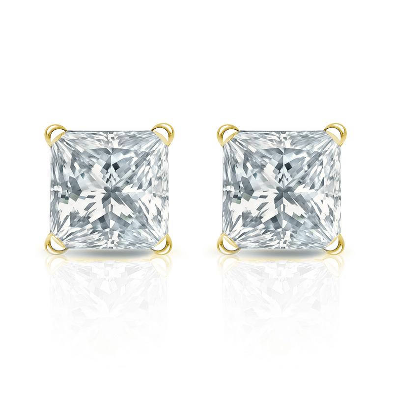 Lab Grown Diamond Stud Earrings Princess 1.25 ct. tw. (D-E, VVS) 18k