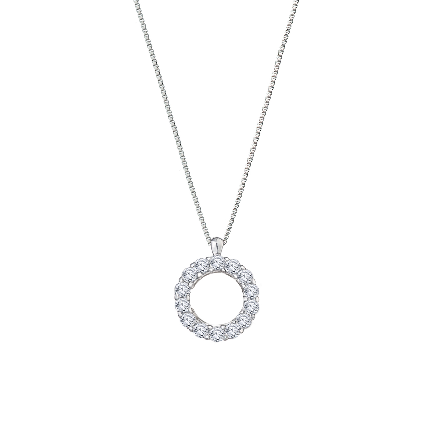 Sterling Silver Circle Of Life Pendant Necklace 0.25 ct.tw. (H-I,I1-I2 ...