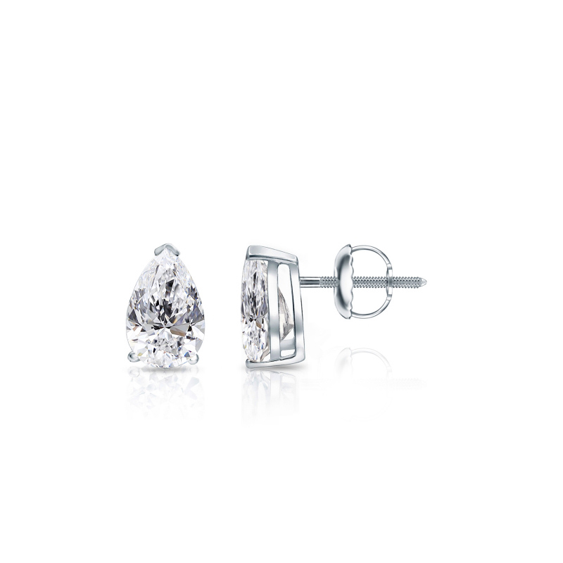 Natural Diamond Stud Earrings Pear 0.50 ct. tw. (G-H, SI1) 14k White ...