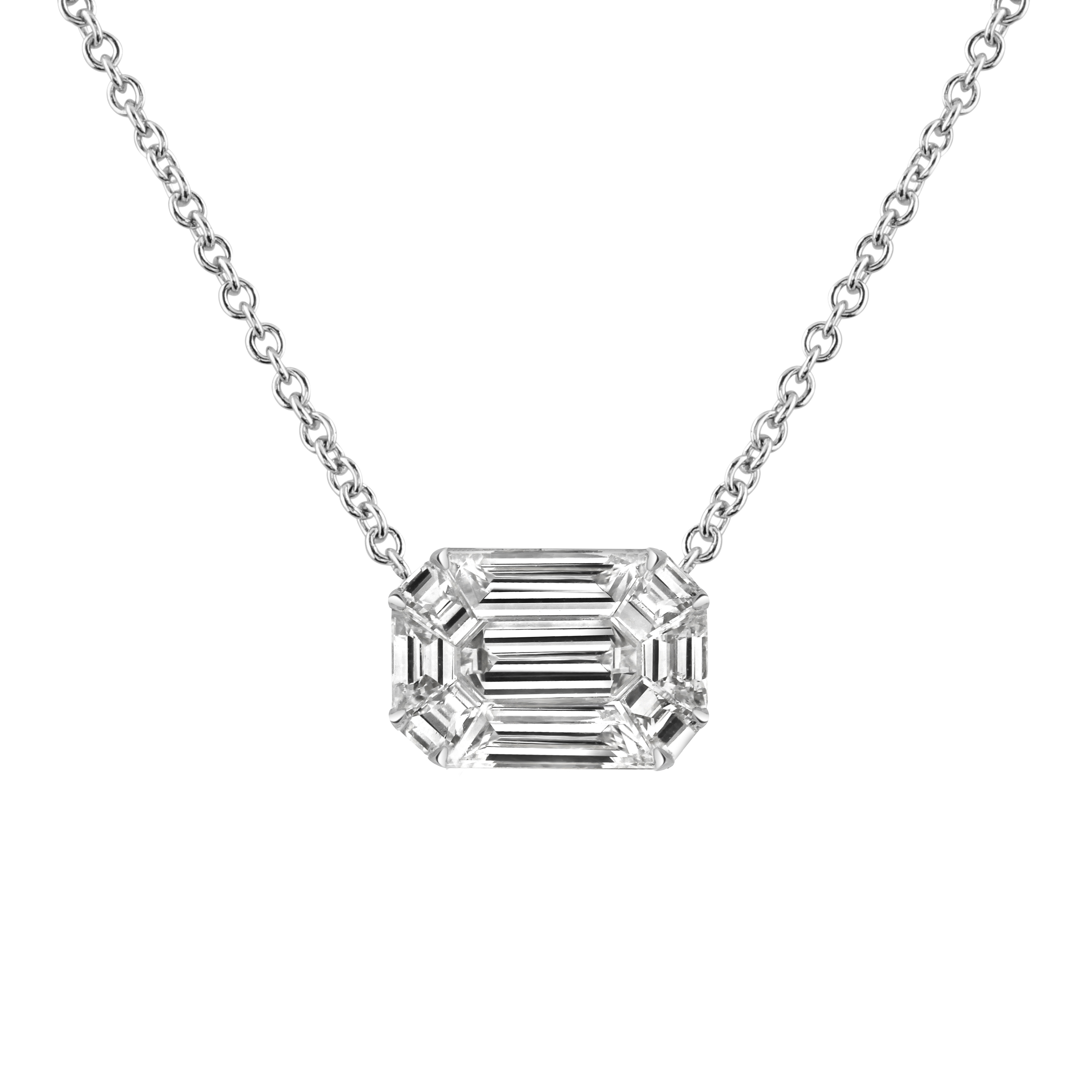 Emerald Cut Diamond Pendant