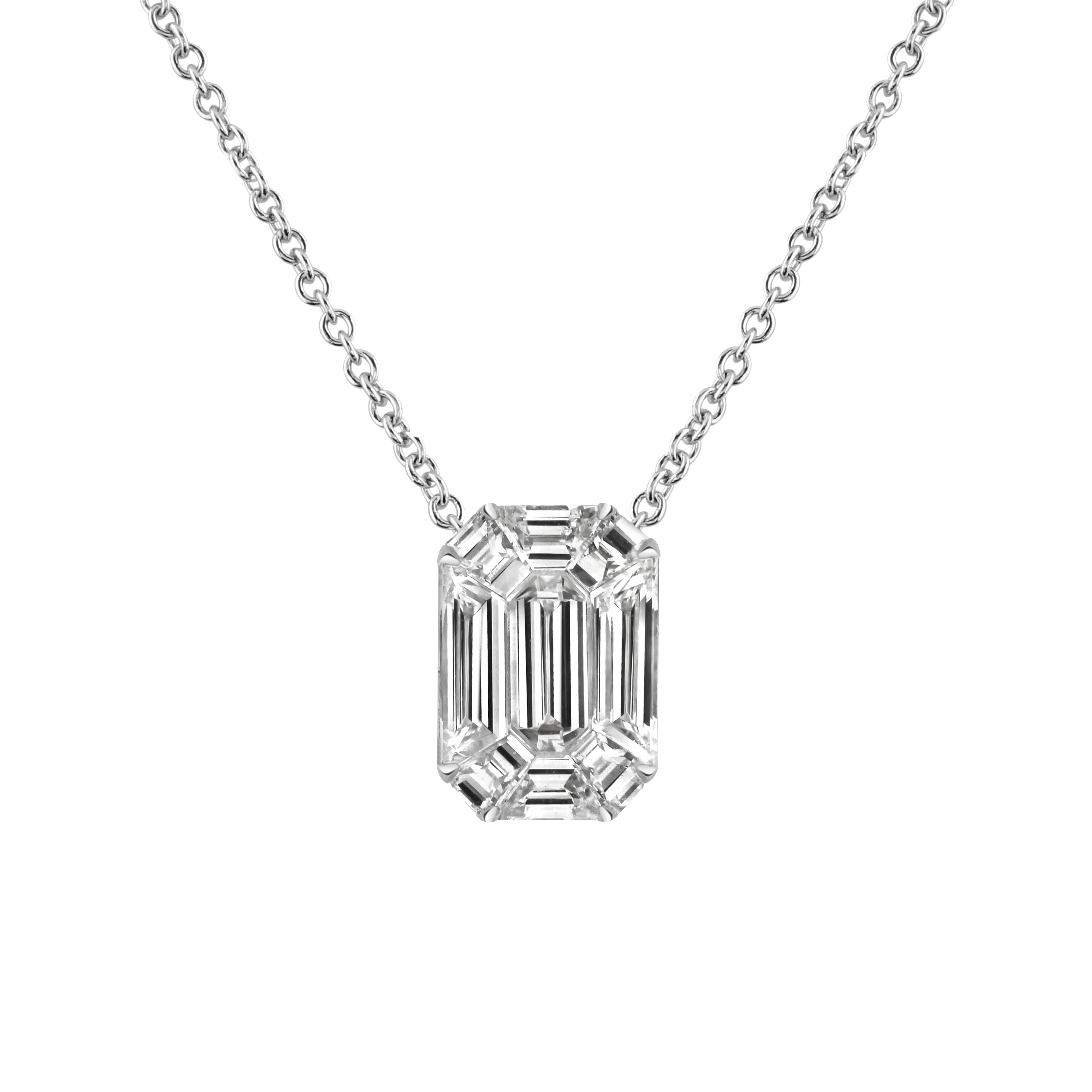 Emerald Cut Diamond Pendant 0.50 ct. tw. (E-F, VS1-VS2) in 14k