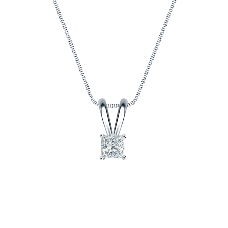 Natural Diamond Solitaire Pendant Princess-cut 0.17 ct. tw. (G-H