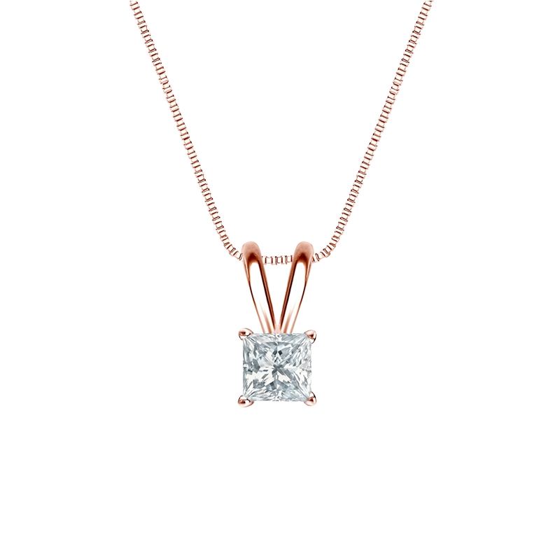 14k Rose Gold 4-Prong Basket Certified 