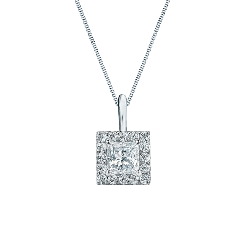 18k White Gold Certified Princess-Cut 
