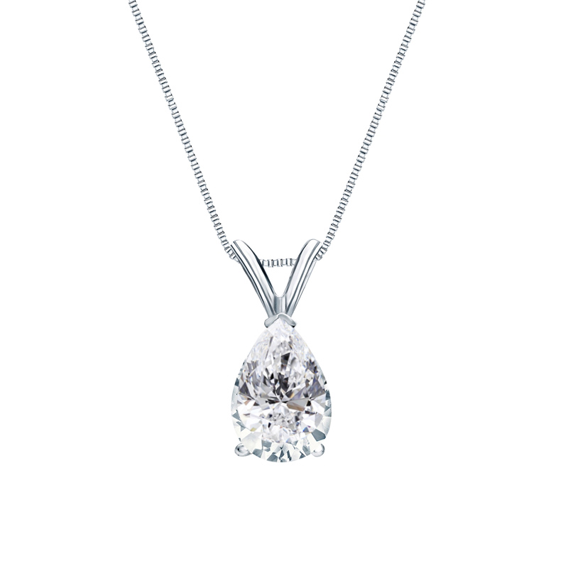 Lab Grown Diamond Solitaire Pendant Pear 1.00 ct. tw. (F-G, VS) 18k ...