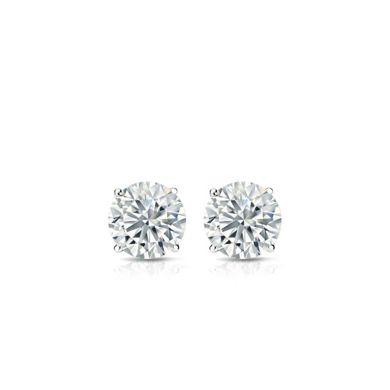 Natural Diamond Stud Earrings Round 0.25 ct. tw. (I-J, I1-I2) 14k White ...