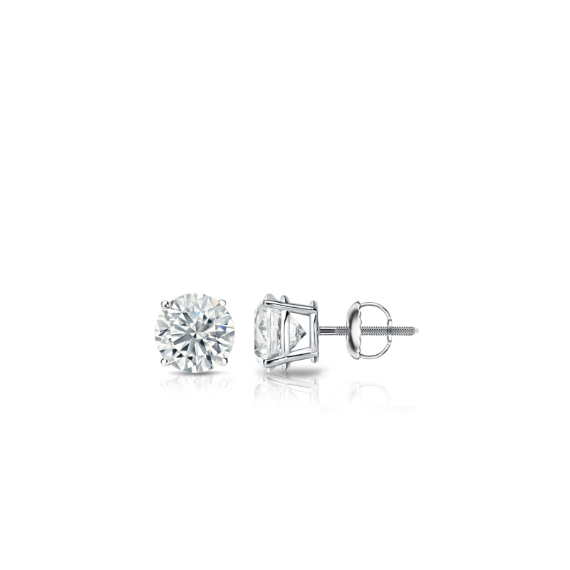 Natural Diamond Stud Earrings Round 0.25 ct. tw. (G-H, VS2) 14k White ...