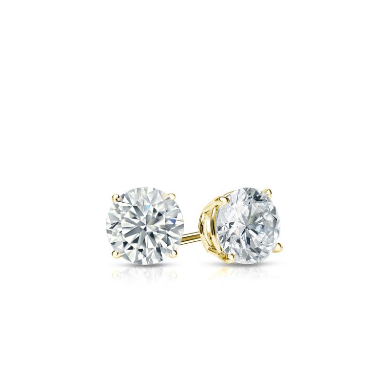 Natural Diamond Stud Earrings Round 0.25 ct. tw. (G-H, SI2) 14k Yellow ...