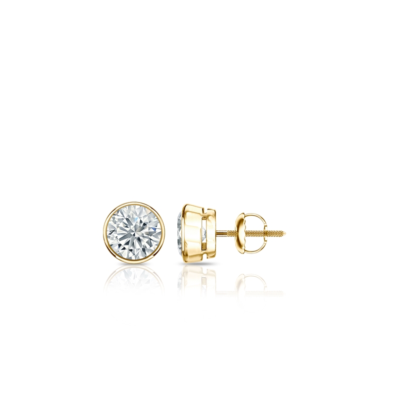 Natural Diamond Stud Earrings Round 0.25 ct. tw. (G-H, SI2) 14k Yellow ...