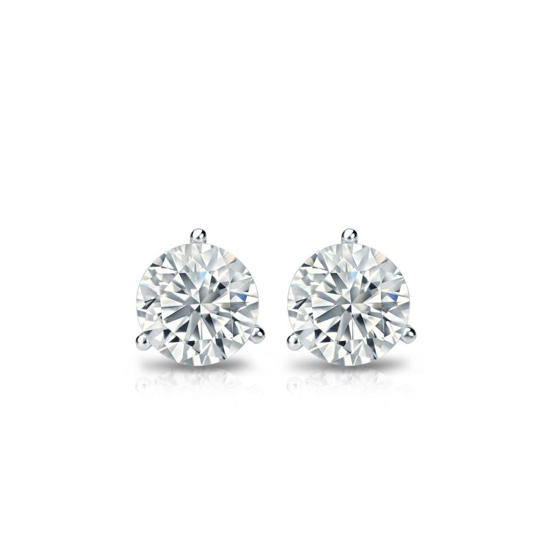 Natural Diamond Stud Earrings Round 0.33 ct. tw. (J-K, I2) 14k White ...