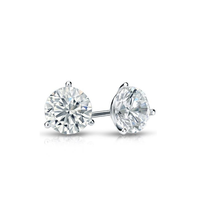 Lab Grown Diamond Stud Earrings Round 0.40 ct. tw. (G-H, VS1-VS2) in 14k  White Gold 3-Prong Martini