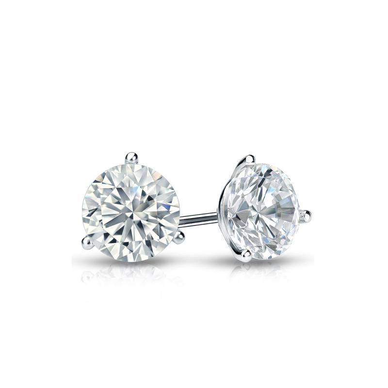 Lab Grown Diamond Stud Earrings Round 0.50 ct. tw. (D-E, VVS) 14k White ...