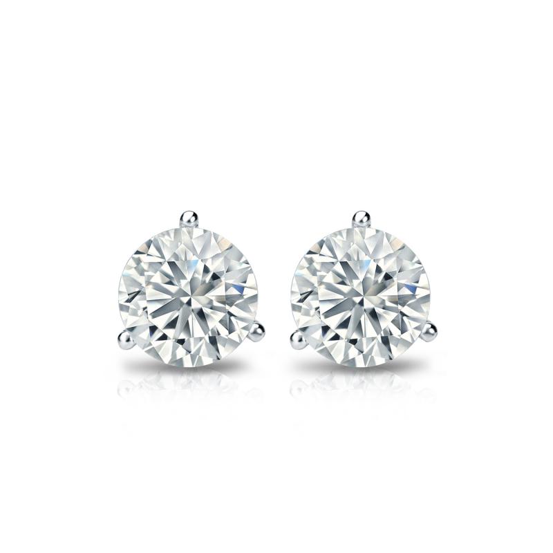 Lab Grown Diamond Stud Earrings Round 0.50 ct. tw. (F-G, VS) 14k White ...