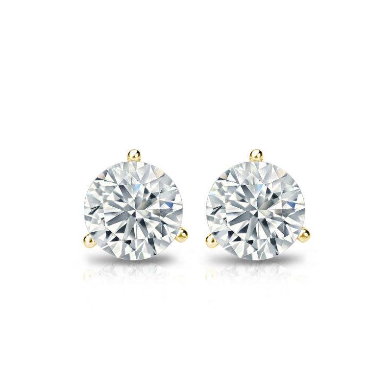 Natural Diamond Stud Earrings Round 0.50 ct. tw. (G-H, VS1-VS2) 18k ...