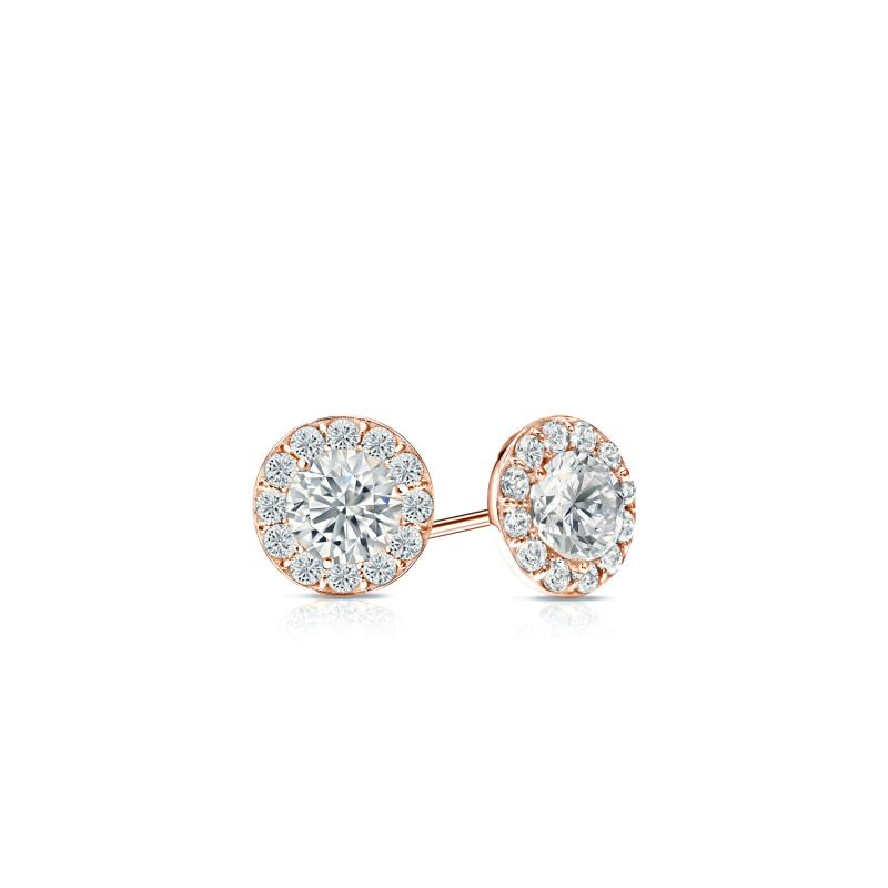 Natural Diamond Stud Earrings Round 0.50 ct. tw. (H-I, SI1-SI2) 14k ...