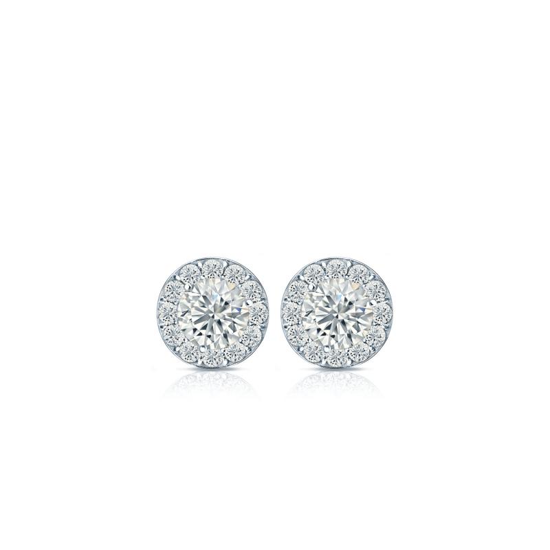 Natural Diamond Stud Earrings Round 0.50 ct. tw. (I-J, I1) Platinum ...