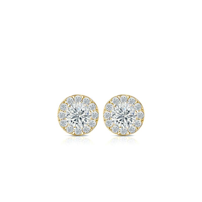 Natural Diamond Stud Earrings Round 0.50 ct. tw. (I-J, I1) 14k Yellow ...
