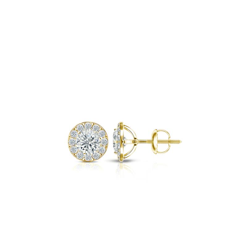 Natural Diamond Stud Earrings Round 0.50 ct. tw. (IJ, I1) 14k Yellow