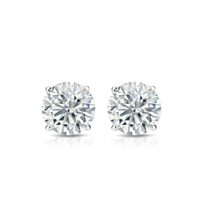 Natural Diamond Stud Earrings Round 0.62 ct. tw. (J-K, I2) 14k White ...