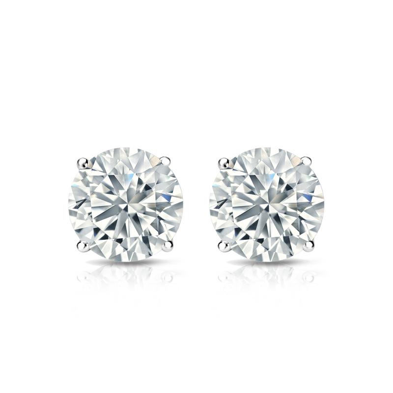 Natural Diamond Stud Earrings Round 0.75 ct. tw. (J-K, I2) 14k White ...