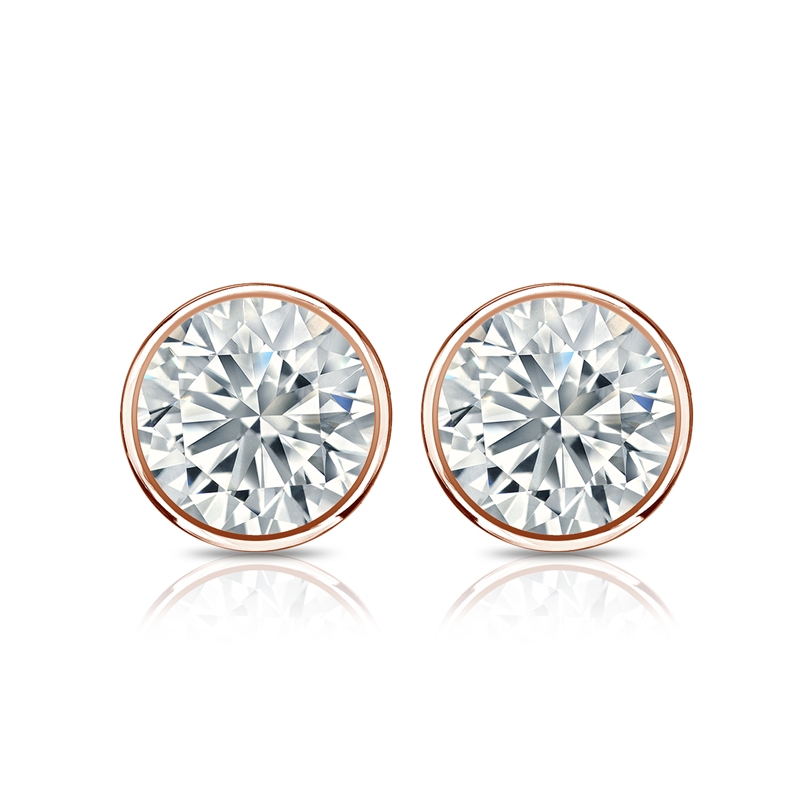 Natural Diamond Stud Earrings Round 1.00 ct. tw. (H-I, SI1-SI2) 14k ...