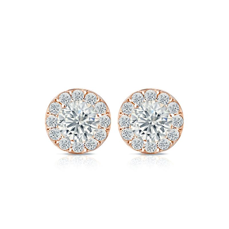 Natural Diamond Stud Earrings Round 1.00 ct. tw. (GH, VS1VS2) 14k