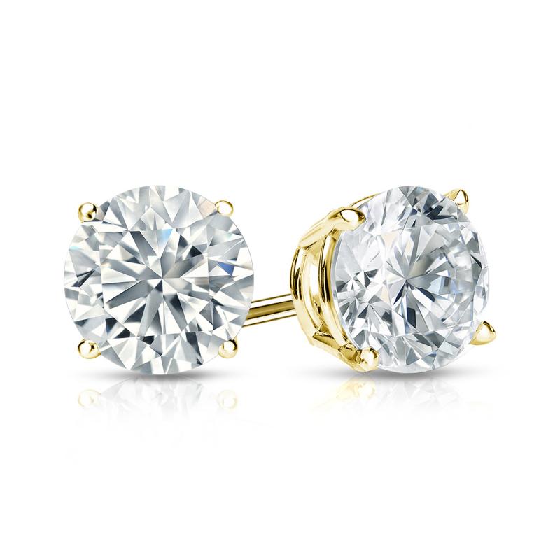 Natural Diamond Dangle Stud Earrings Princess 1.25 ct. tw. (H-I, SI1-SI2)  14k White Gold Dangle Studs 4-Prong Basket