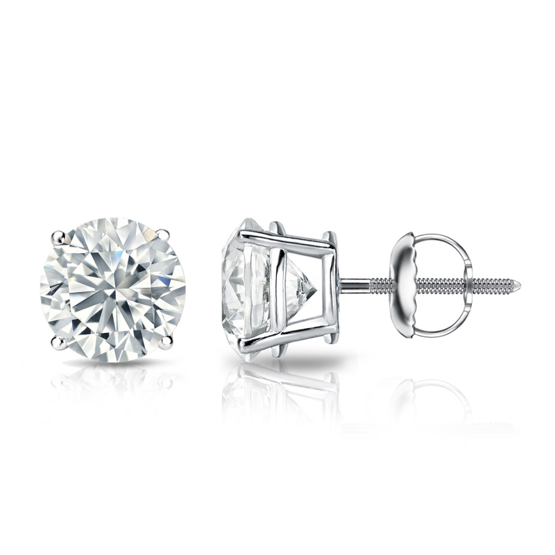 Natural Diamond Stud Earrings Round 1.50 Ct. Tw. (i-j, I1-i2) 14k White 