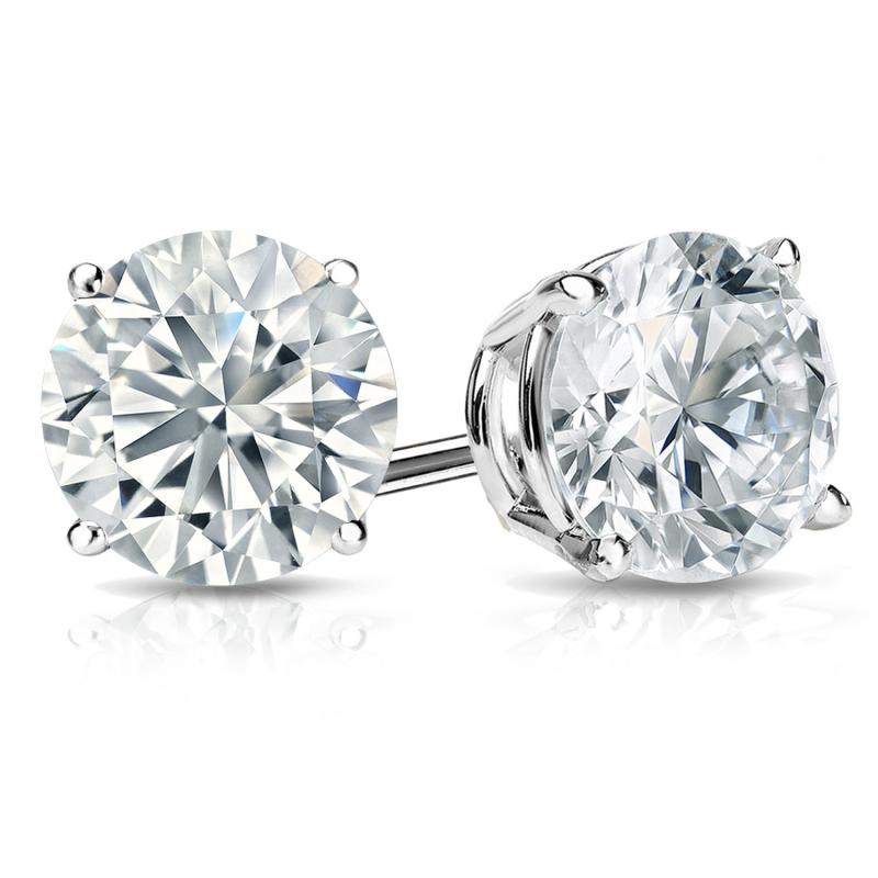 0.70ct Marquise Created Diamond Solitaire Earrings Real 14K White Gold Studs