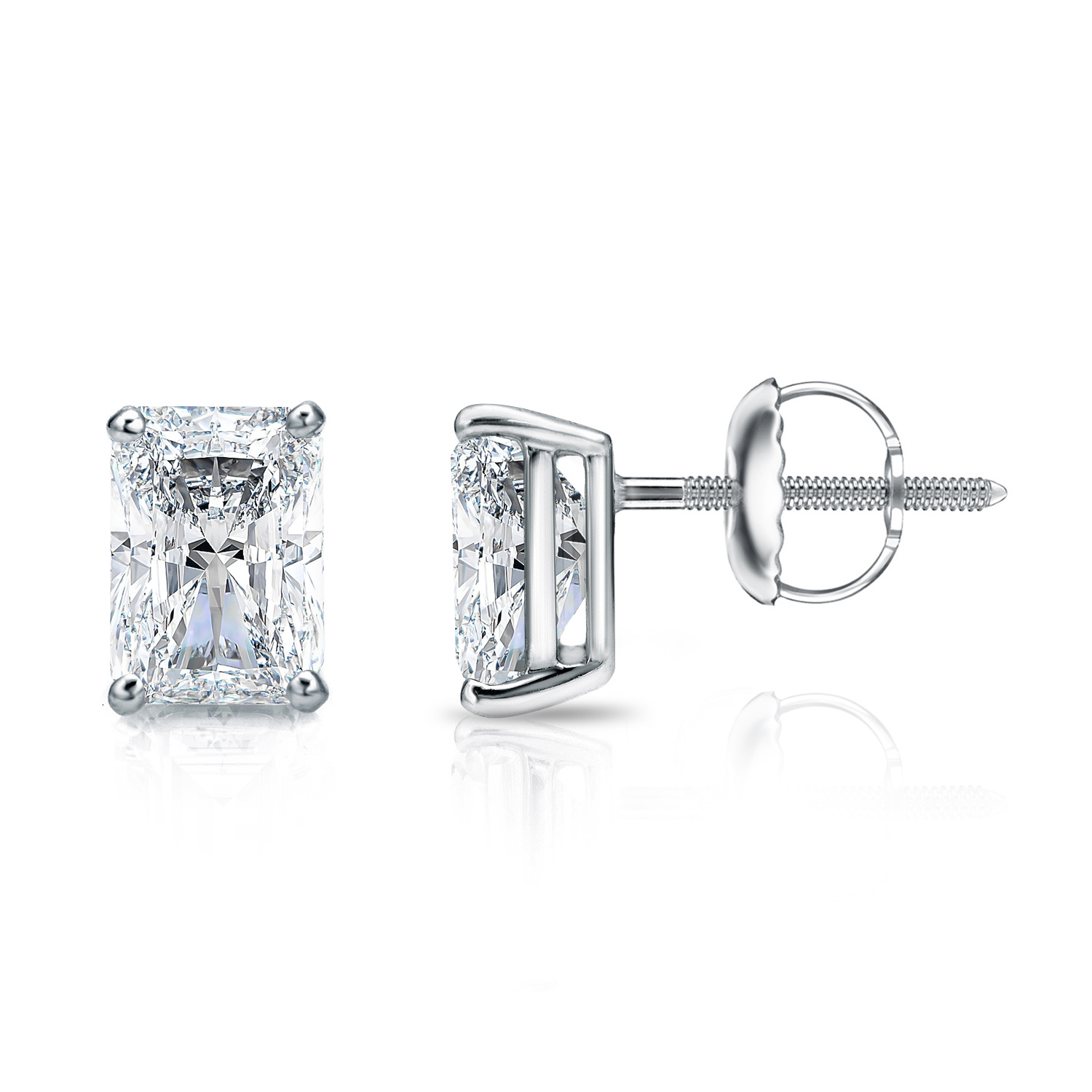 Lab Grown Diamond Studs Earrings Radiant 3.25 ct. tw. (HI, VS) in 18k