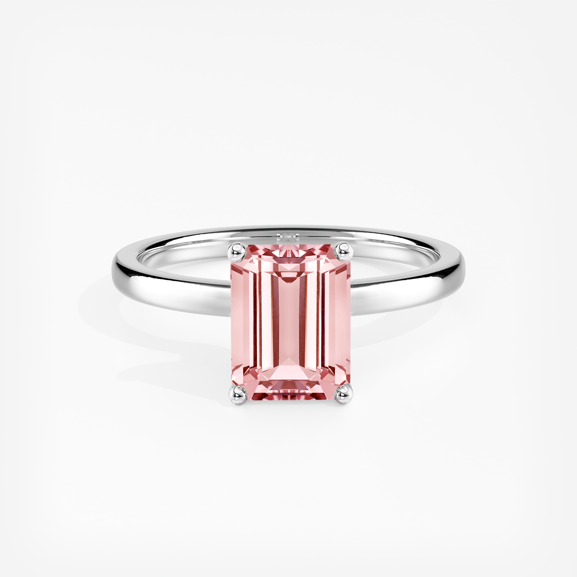 Lab Grown Diamond Ribbon Halo Engagement Ring Emerald 0.50 ct. (Pink ...