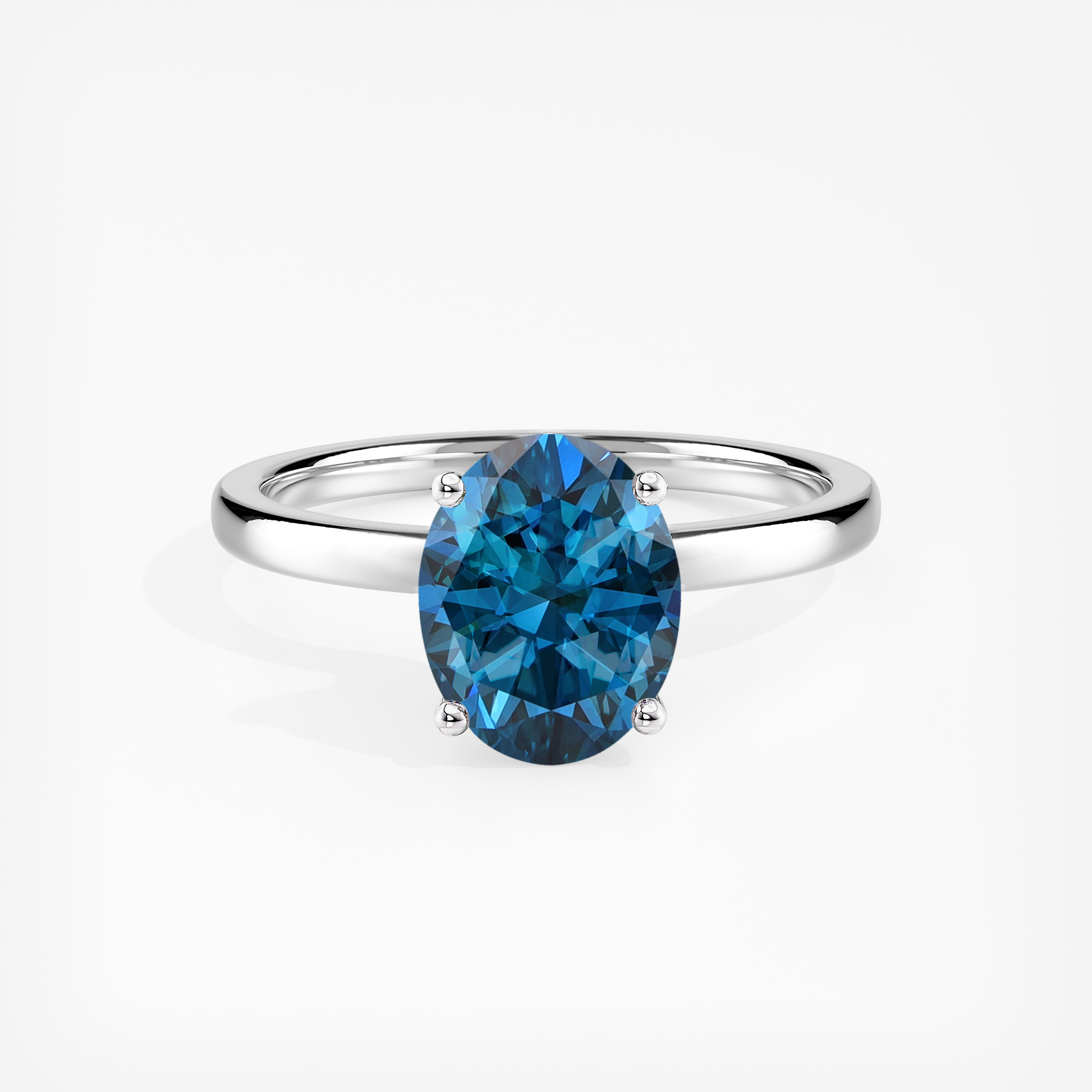 Lab Grown Diamond Ribbon Halo Engagement Ring Oval 0.50 ct. (Blue, VS ...