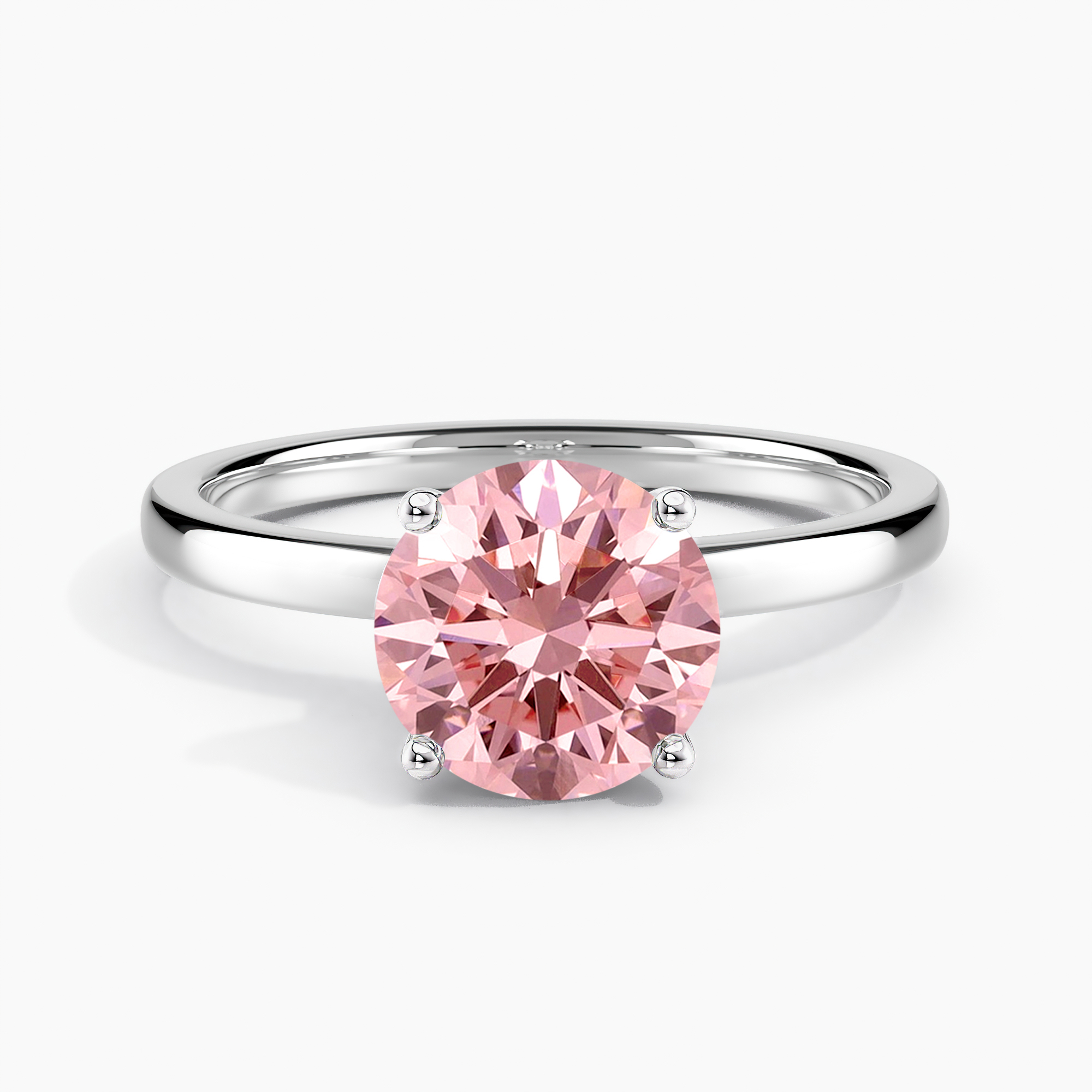 Lab Grown Diamond Ribbon Halo Engagement Ring Round 0.50 ct. (Pink, VS ...